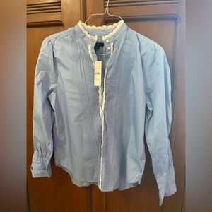 JCrew Lace Front Button Up Shirt